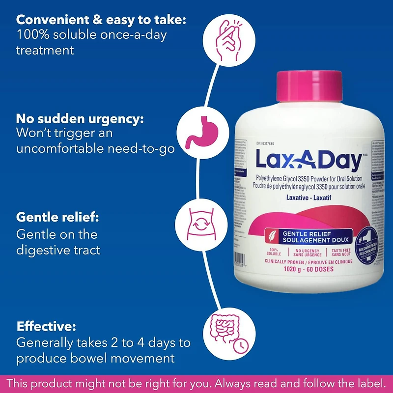Lax-A-Day Laxatif 1020g - 60 Doses