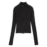 No Boundaries Women's 2-Way Zip Rib Sweater