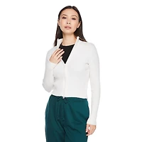 No Boundaries Women's 2-Way Zip Rib Sweater, Sizes XS-XXL