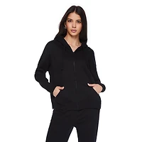Haut à capuchon zippé en molleton surdimensionné No Boundaries pour femmes Tailles TTP-TTG