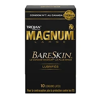 Trojan Magnum BareSkin Lubricated Condoms, 10 Lubricated Latex Condoms