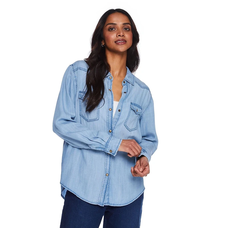 George Women's Denim Shirt, Sizes XS-XXL