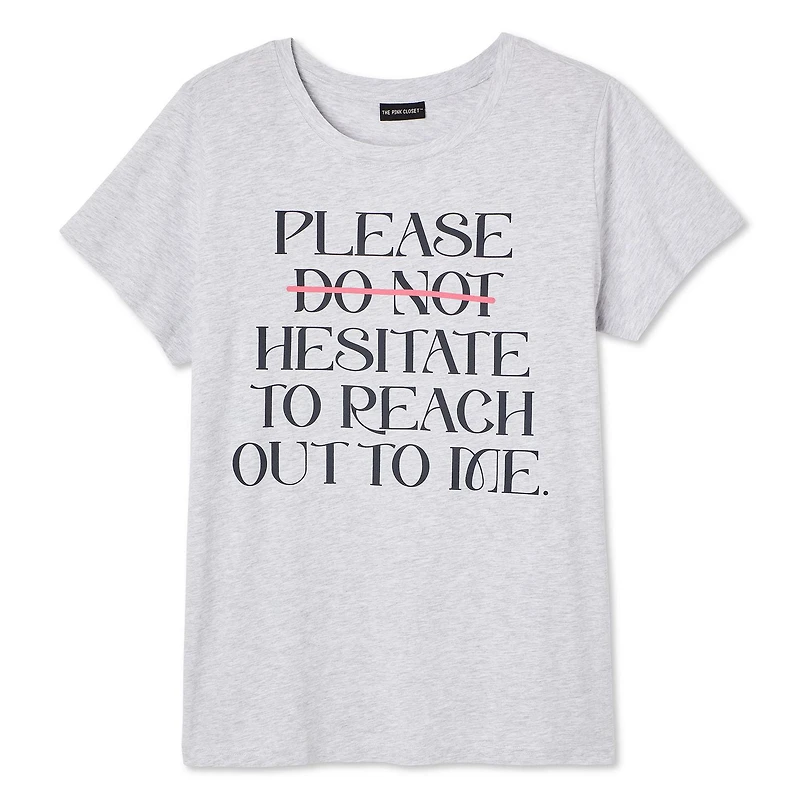 The Pink Closet Women's Plus Crew Neckline Tee, Sizes 1X-4X