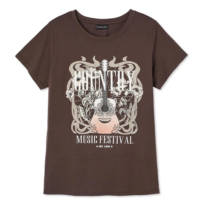 The Pink Closet Women's Plus Country Tee, Sizes 1X-4X