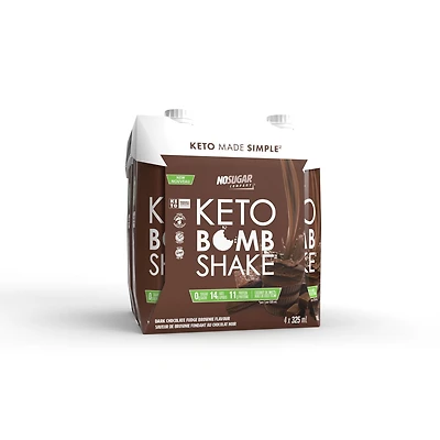 No Sugar Keto Bomb Shake Dark Chocolate Fudge Brownie