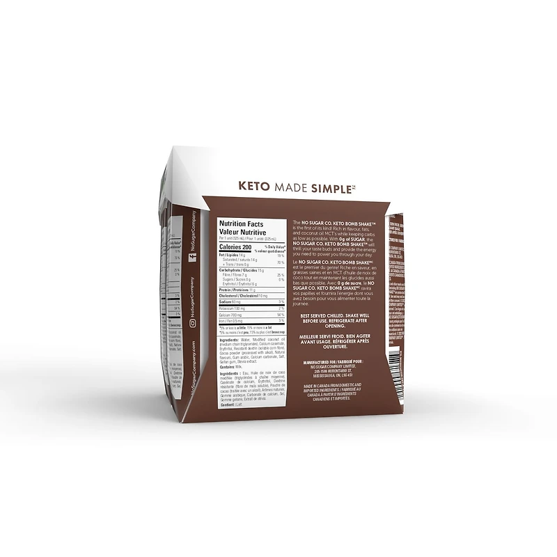 No Sugar Keto Bomb Shake Dark Chocolate Fudge Brownie