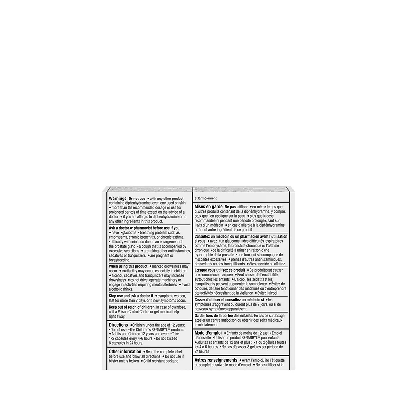 Benadryl Allergy Medicine Liqui-Gels 25 mg