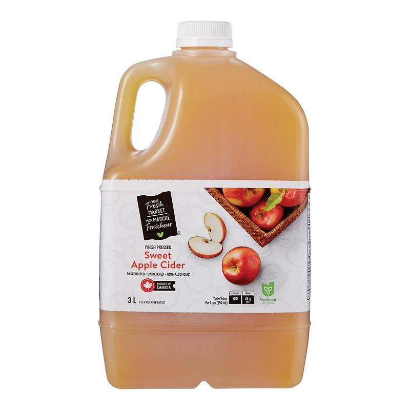 Cidre de pommes sucré Mon marché fraîcheur 3L