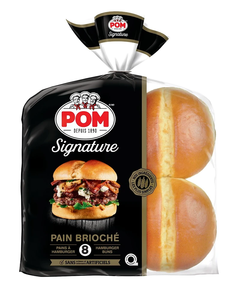 POM® Signature Gold Hamburger Buns, Pack of 8