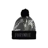 Boys Fortnite Grey Camo Pom Pom Hat