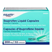 Equate Ibuprofen Liquid Capsules, 200mg, 32 Liquid Capsules