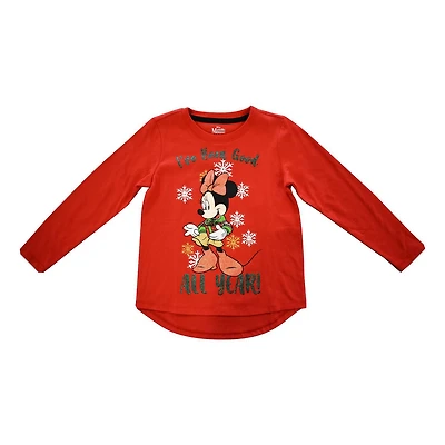 Girls Disney Minnie Is Good Hi-Lo Long Sleeve T-Shirt