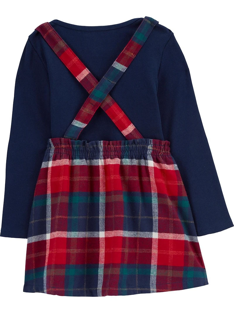 Carter's Child of Mine Toddler Girls' Jumper Set - Navy Red Check