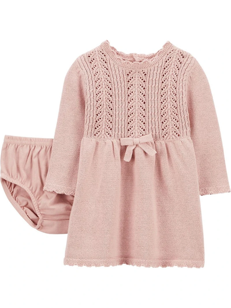 Carter's Child of Mine made Newborn Girls' Dress Set- Pink Bow