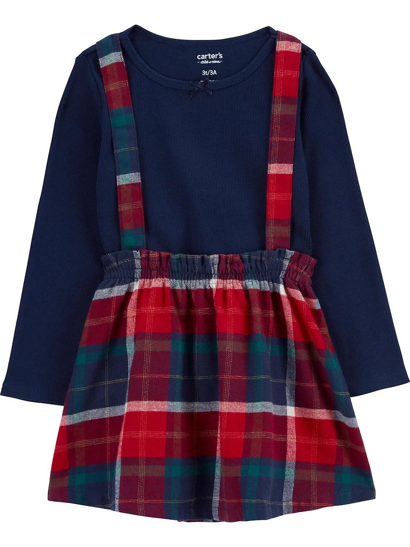 Carter's Child of Mine Toddler Girls' Jumper Set - Navy Red Check