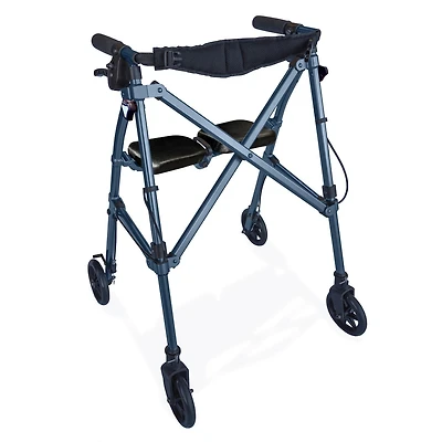 Able Life Space Saver Rollator, Lightweight Folding Walker for Seniors, Rolling Walker with Wheels and Seat, Blue