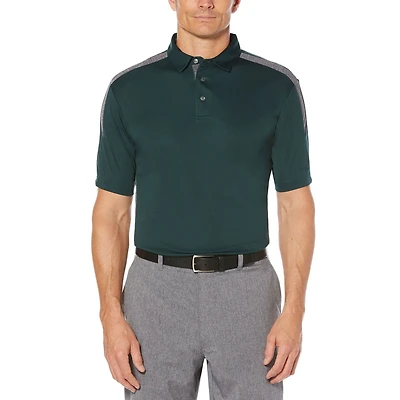 Ben Hogan Men's Golf Performance Heather Block Piping Detail Polo Shirt