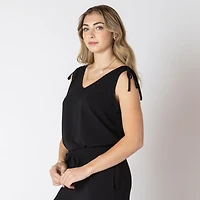 Devoted Sleeveless loose fit V-neck top