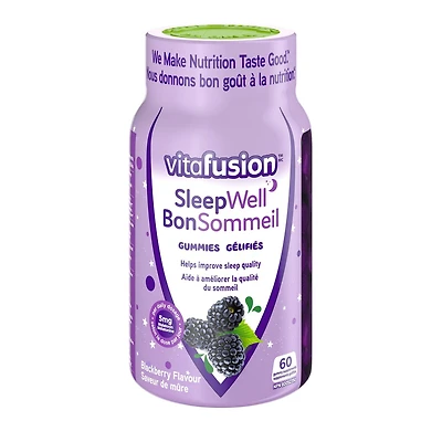 Complément gélifié Vitafusion SleepWell, complément de mélatonine pour le sommeil, 60 unités
