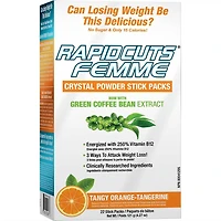 Rapidcuts Femme Poudre de Supplément Orange Brûlante Graisse Fat Burning 22 paquets de cristaux de mandarine orange, 99 g