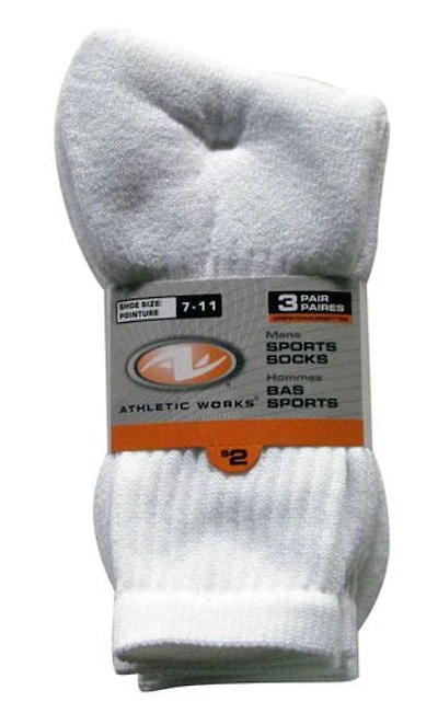 Athletic Works Men's Crew Socks, 3 Pairs