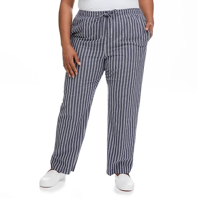 Pantalon chiffonné rayé avec cordon de serrage Penmans pour femmes