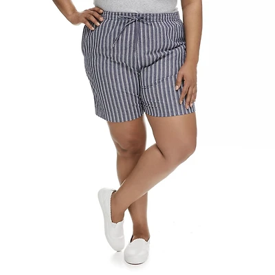 Penmans Women's Striped Crinkle Drawcord Short