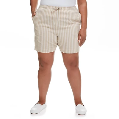 Short chiffonné rayé avec cordon de serrage Penmans pour femmes
