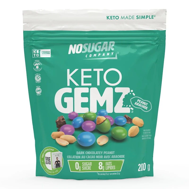 No Sugar Keto Gemz Collation Au Cacao Noir Arachide