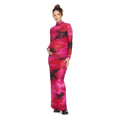 Paisley Sky Maternity Mesh Turtleneck