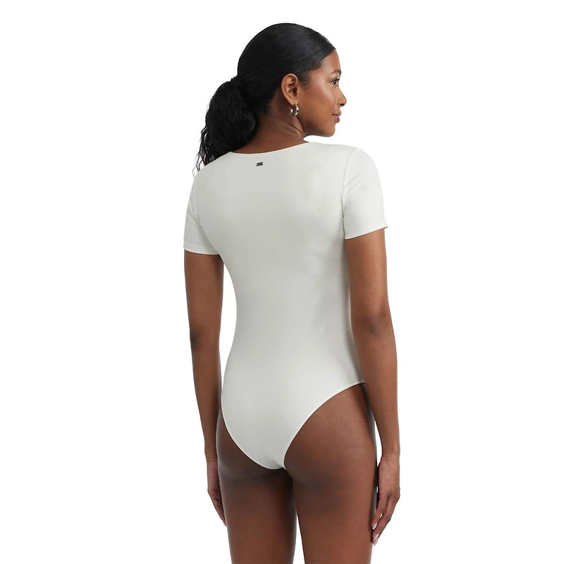 Mexx justaucorps en tricot à col carré, manches courtes pour femmes S-XL