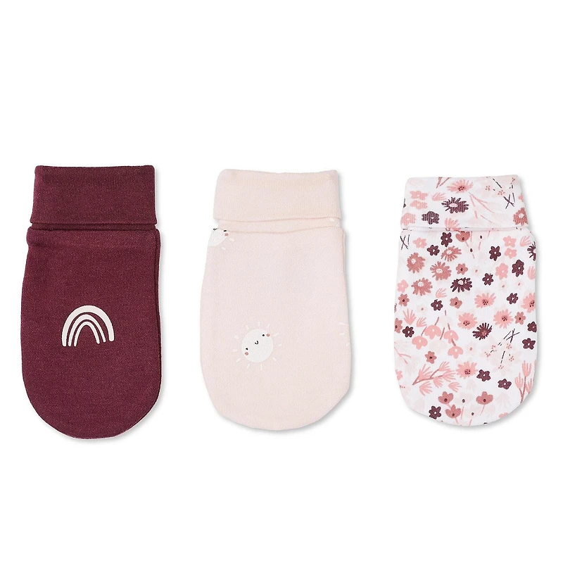Lot de 3 paires de mitaines George pour bébés filles Taille unique