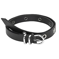 NICCI GROMMET BELT WITH ROUND SILVER HARDWARE