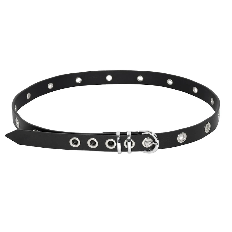 CEINTURE À ŒILLETS NICCI AVEC QUINCAILLERIE RONDE EN ARGENT