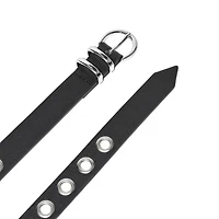 NICCI GROMMET BELT WITH ROUND SILVER HARDWARE