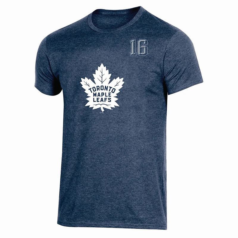 T-shirt classique MARNER #16 Maple Leafs de Toronto de la LNH à encolure ras du cou et à manches courtes pour hommes