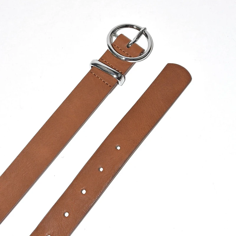 NICCI TEXTURED BELT WITH CIRCULAR BUCKLE