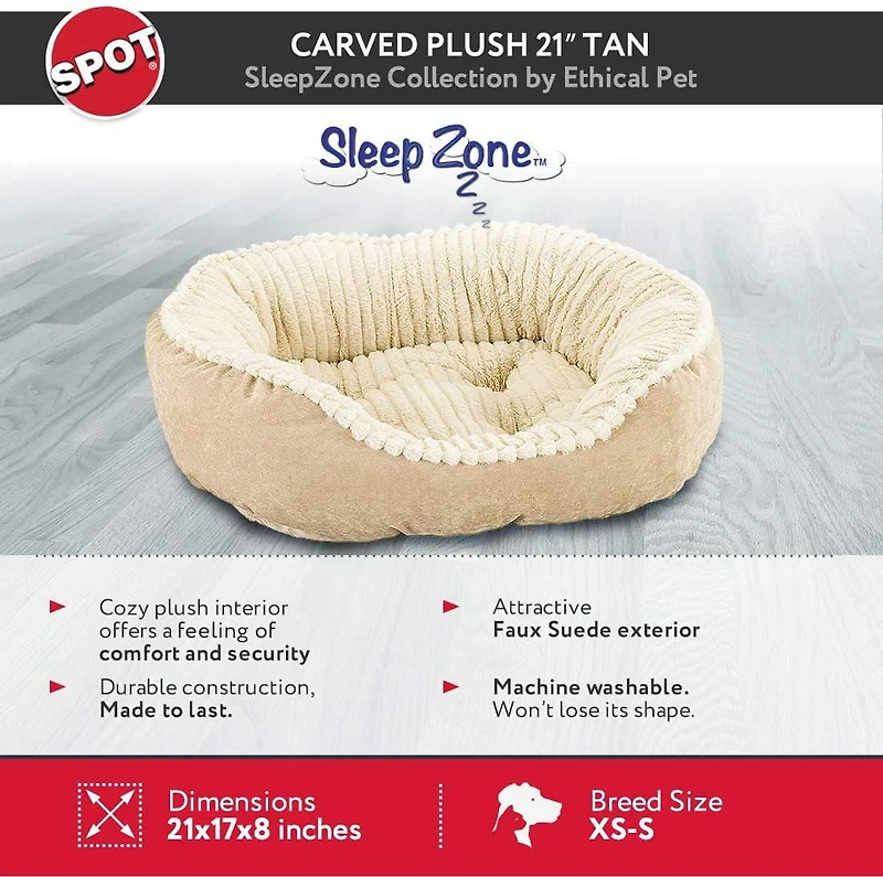Sleep Zone Lit pour Chien en Peluche Sculpté