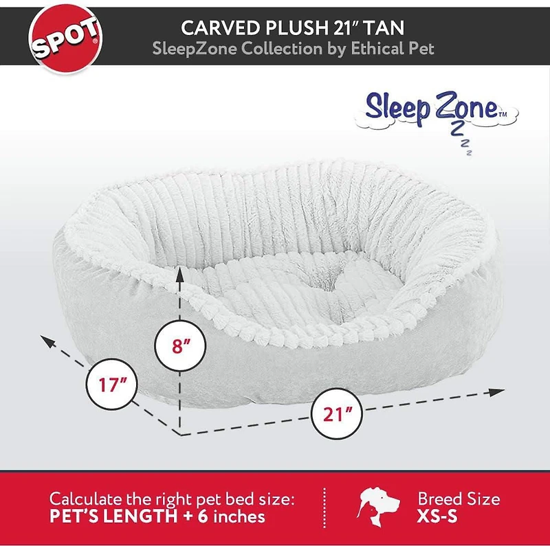 Sleep Zone Lit pour Chien en Peluche Sculpté