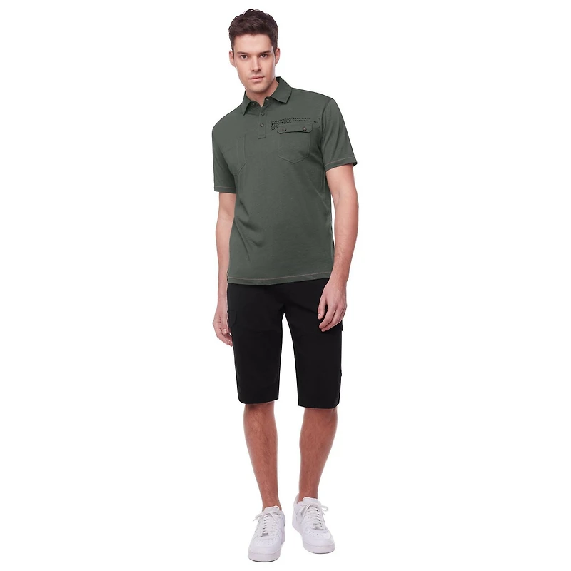 Polo manches courtes avec poches pour homme Dark Black