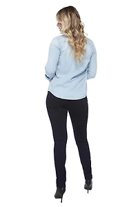 Jeaniologie ™ Jegging à enfiler pour femme | Délavé foncé