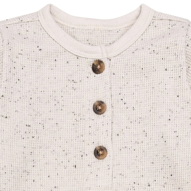 Modern Moments by Gerber - Long Sleeve + Long Leg Slouch Romper - Tan Leaves