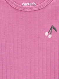 Carter's Child of Mine Ensemble 3 pièces pour bébé fille - Cerises violettes Tailles Nouveau-né 24 mois