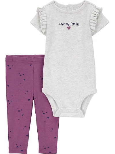 Carter's Child of Mine Ensemble body et pantalon pour bébé fille Purple Heart Tailles Nouveau-né - 24 mois