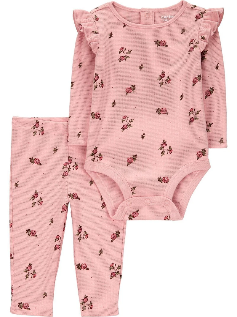 Carter's Child of Mine Ensemble body et pantalon pour bébé fille à motif floral rose Tailles Nouveau-né - 24 mois
