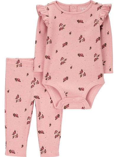 Carter's Child of Mine Ensemble body et pantalon pour bébé fille à motif floral rose Tailles Nouveau-né - 24 mois