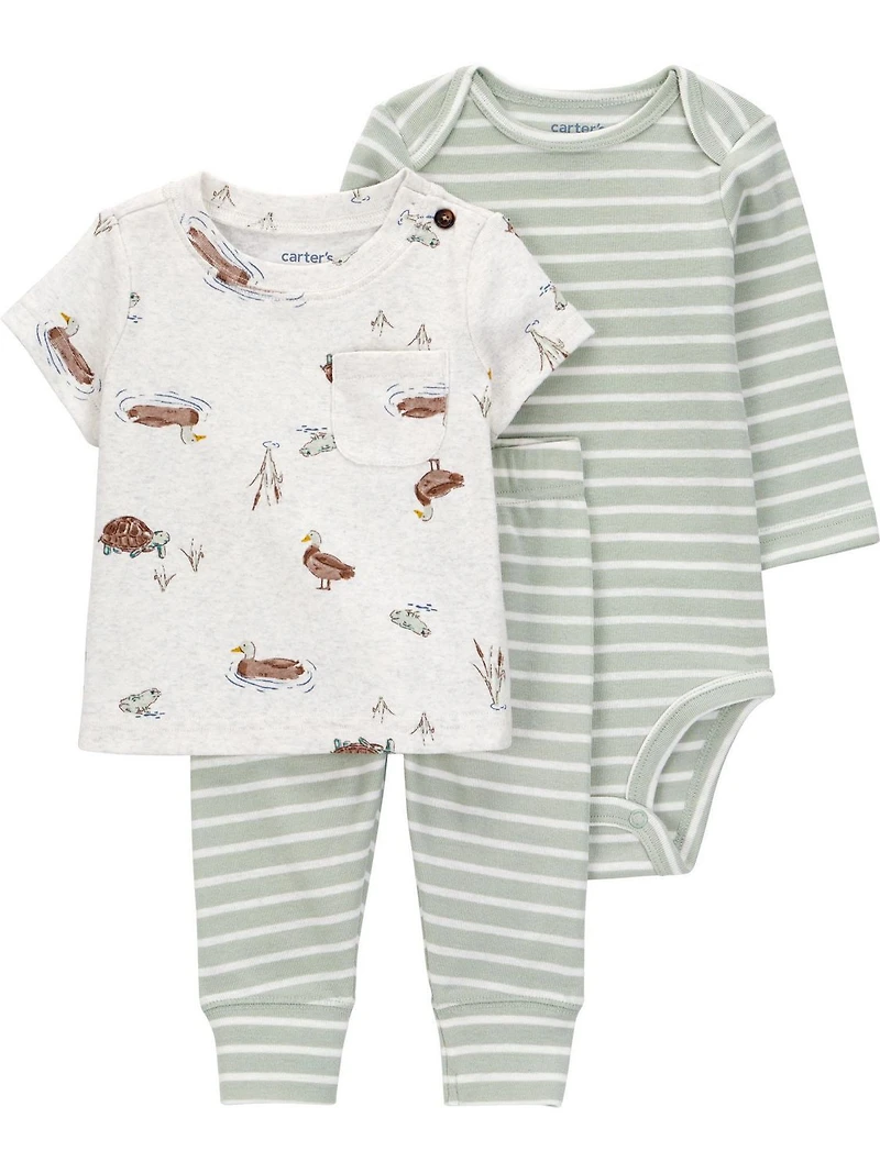 Carter's Child of Mine Ensemble 3 pièces pour bébé garçon - Canard vert et tortue