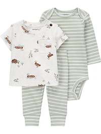 Carter's Child of Mine Ensemble 3 pièces pour bébé garçon - Canard vert et tortue