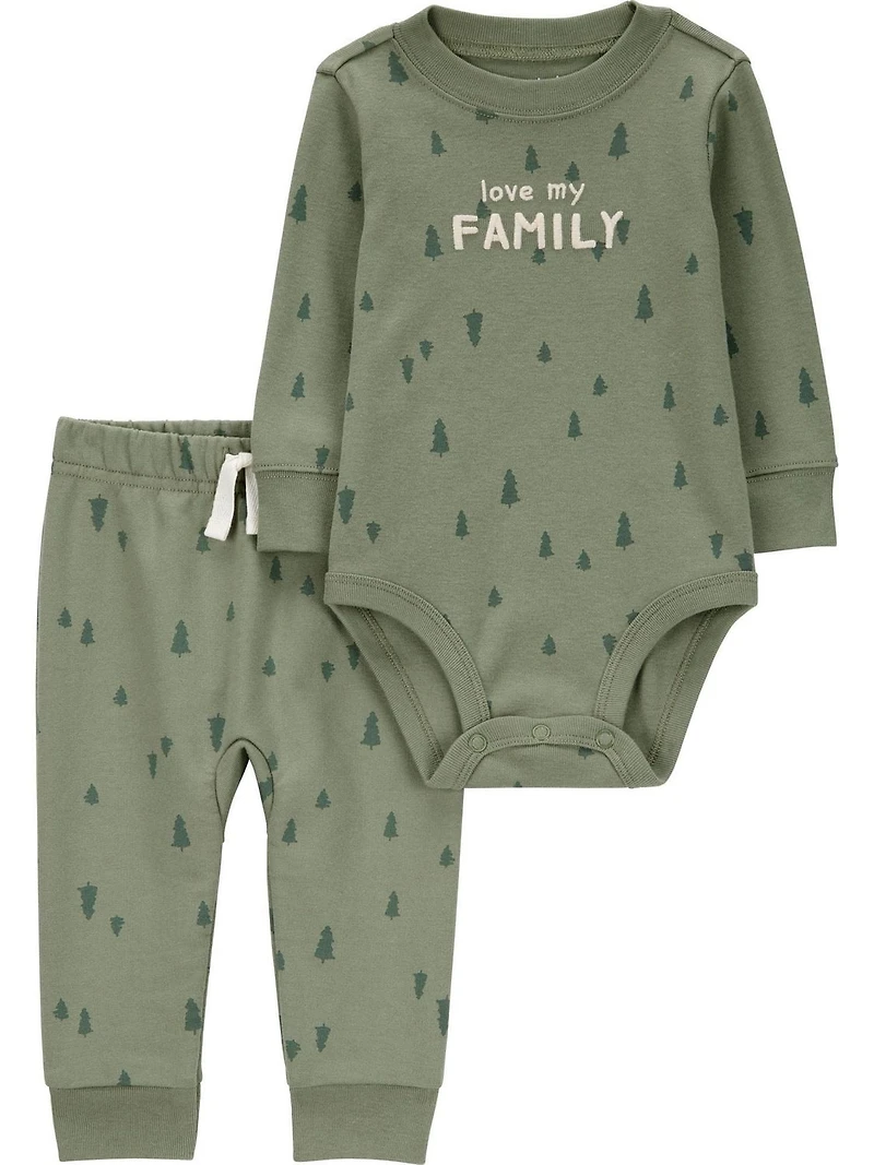 Carter's Child of Mine Baby Boys' Bodysuit Pant Set Green Tree, Sizes Newborn - 24 Months
