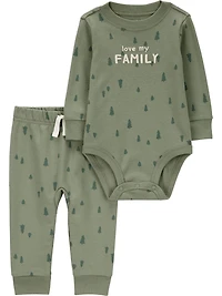 Carter's Child of Mine Baby Boys' Bodysuit Pant Set Green Tree, Sizes Newborn - 24 Months